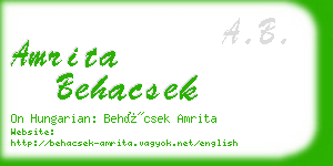 amrita behacsek business card